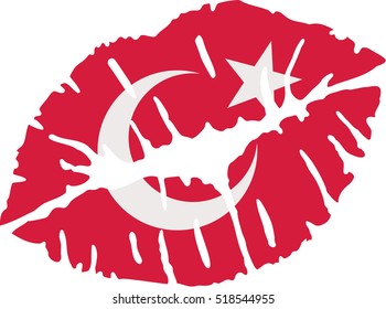 Turkey flag kiss