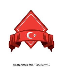turkey flag label template isolated image
