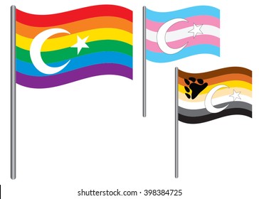 Turkey Flag for lgbt, lgbti flag.