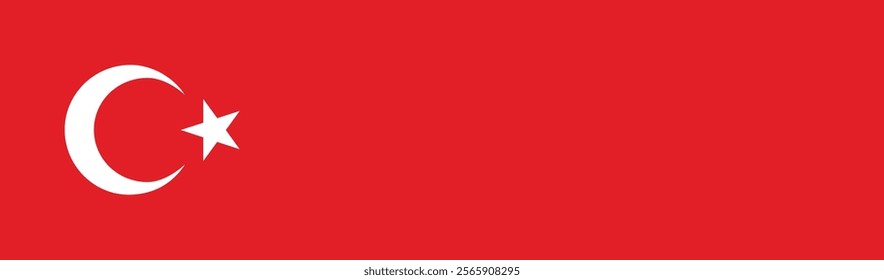 Turkey flag long banner digital vector illustration