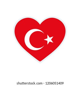Turkey flag. Turkey love flag.