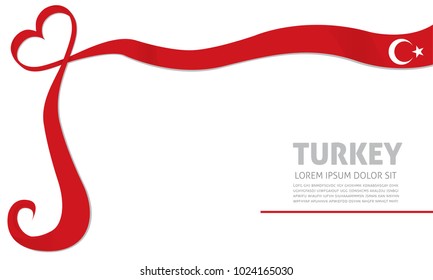 turkey flag and love ribbon