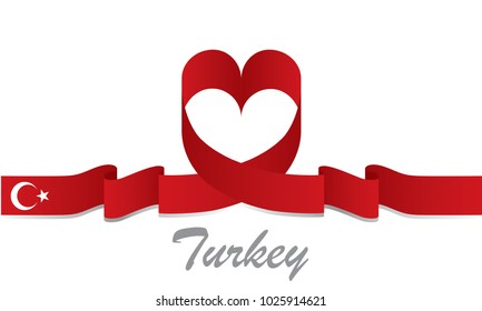 turkey flag and love ribbon