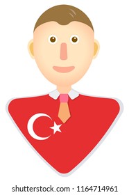 Turkey flag man icon