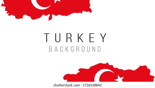Turkey flag map background. The flag of the country in the form of borders. Stock vector illustration isolated on white background.