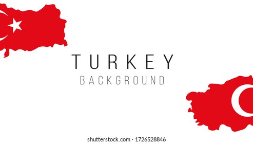 Turkey flag map background. The flag of the country in the form of borders. Stock vector illustration isolated on white background.