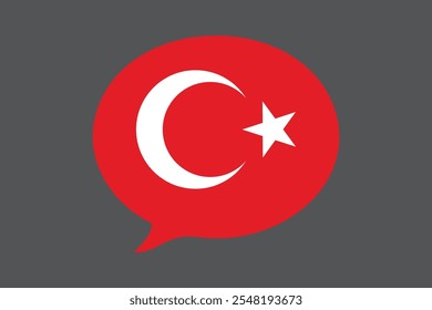 Turkey flag with massage sign, Turkey flag vector graphic, Turkey country flag is a symbol of freedom, National Turkey flag, vector illustration
