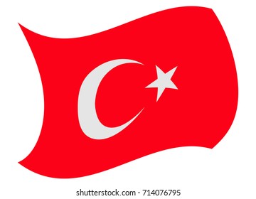 turkey flag moved by the wind