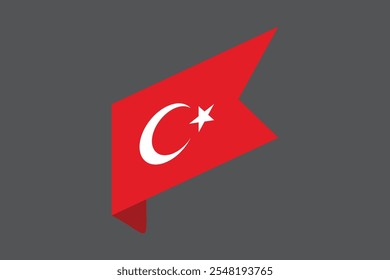 Turkey flag, The flag of Turkey, Flag of Turkey national country symbol illustration Vector, Rectangle Turkey flag illustration, Flat vector illustration
