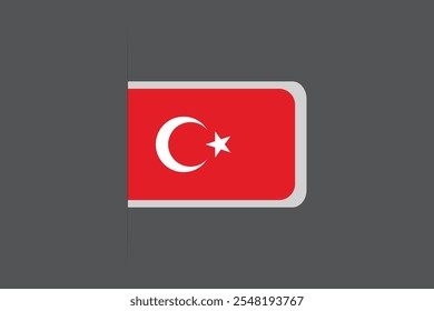 Turkey flag, The flag of Turkey, Flag of Turkey national country symbol illustration Vector, Rectangle Turkey flag illustration, Flat vector illustration
