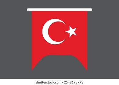 Turkey flag, The flag of Turkey, Flag of Turkey national country symbol illustration Vector, Rectangle Turkey flag illustration, Flat vector illustration
