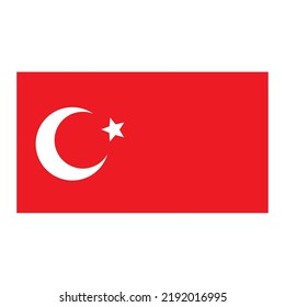 Icono nacional de la bandera de Turquía aislado