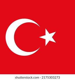 Türkische Flagge, offizielle Farben. Vektorgrafik.
