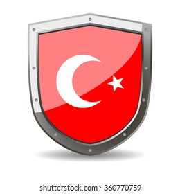 Turkey Flag on a Shield