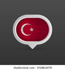 Turkey flag realistic flag. Made in Turkey. Vector illustration.