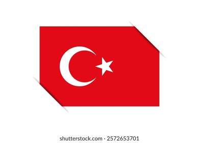 Turkey flag - rectangle colorful flag representing a country cultural identity and heritage. The essence of national pride and unity. Attached by the corners in a paper album