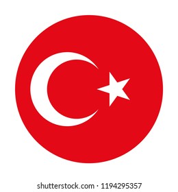 Turkey Flag Round Circle Vector