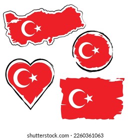Bandera de Turquía puesta en marcha en apoyo