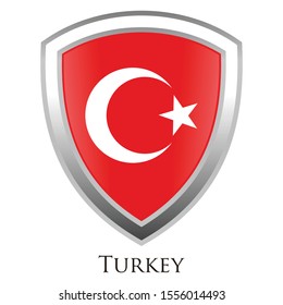 turkey  flag shield logo icon vector