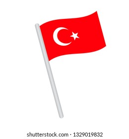 Turkey   flag. Simple vector Turkish flag