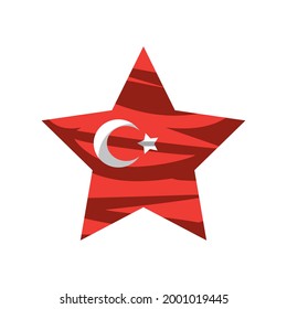 bandera de turquía en imagen aislada de estrella