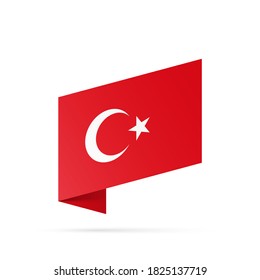 Türkisches Flaggenstaatsymbol einzeln auf nationalem Hintergrund. Grußkarte Nationaler Unabhängigkeitstag der Republik Türkei. Illustrationsbanner mit realistischer Staatsflagge.