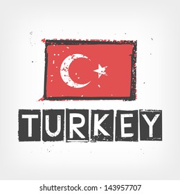 Turkey flag stylized