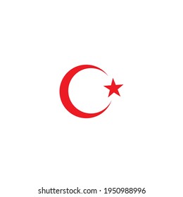 Turkey flag symbol vector flat design