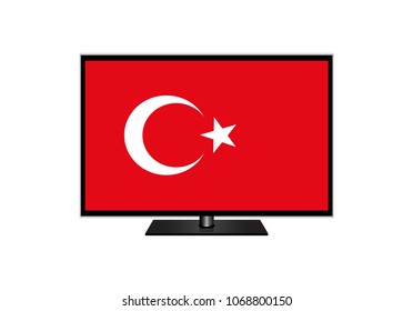 Turkey Flag Of Television,Vector Illustration, Isolate On White Background Icon. EPS10