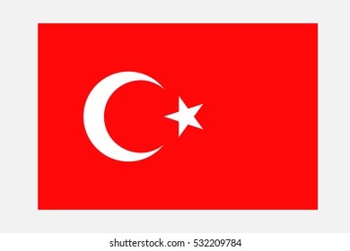 Turkey flag. Turkish flag. Vector Turkey flag, Turkey  illustration, Turkey flag picture.
