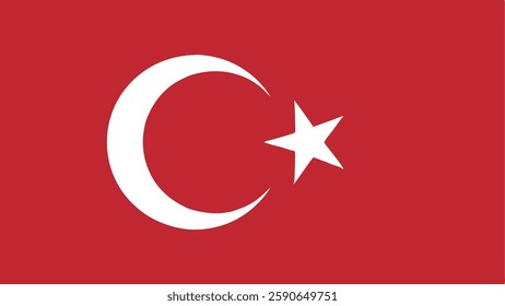 Turkey Flag Vector Design, EPS File of Turkish Flag for National and Cultural Design Projects