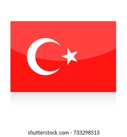 Turkey Flag Vector Icon - Illustration