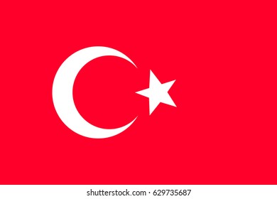 Turkey flag. Vector illustration.