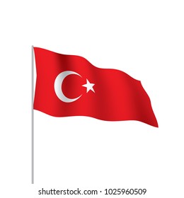 Turkey flag, vector illustration on a white background
