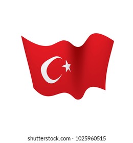 Turkey flag, vector illustration on a white background