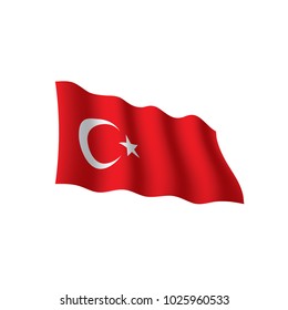 Turkey flag, vector illustration on a white background