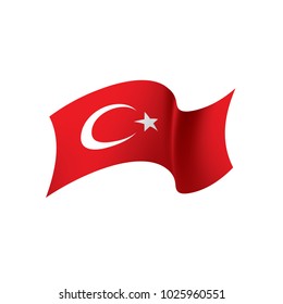 Turkey flag, vector illustration on a white background