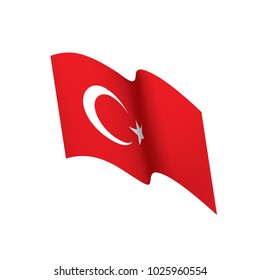 Turkey flag, vector illustration on a white background