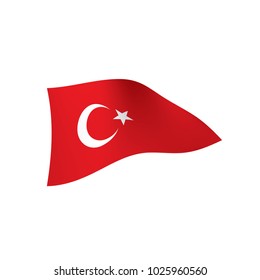 Turkey flag, vector illustration on a white background