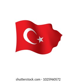 Turkey flag, vector illustration on a white background