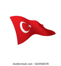 Turkey flag, vector illustration on a white background