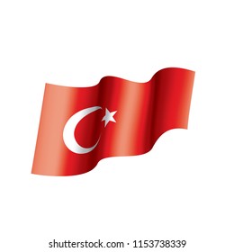 Turkey flag, vector illustration on a white background