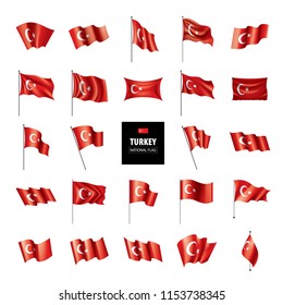 Turkey flag, vector illustration on a white background