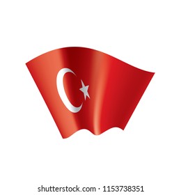 Turkey flag, vector illustration on a white background