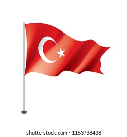 Turkey flag, vector illustration on a white background