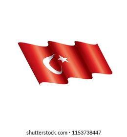 Turkey flag, vector illustration on a white background