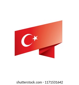 Turkey flag, vector illustration on a white background