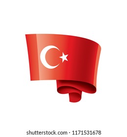 Turkey flag, vector illustration on a white background