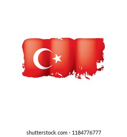 Turkey flag, vector illustration on a white background.