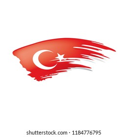 Turkey flag, vector illustration on a white background.
